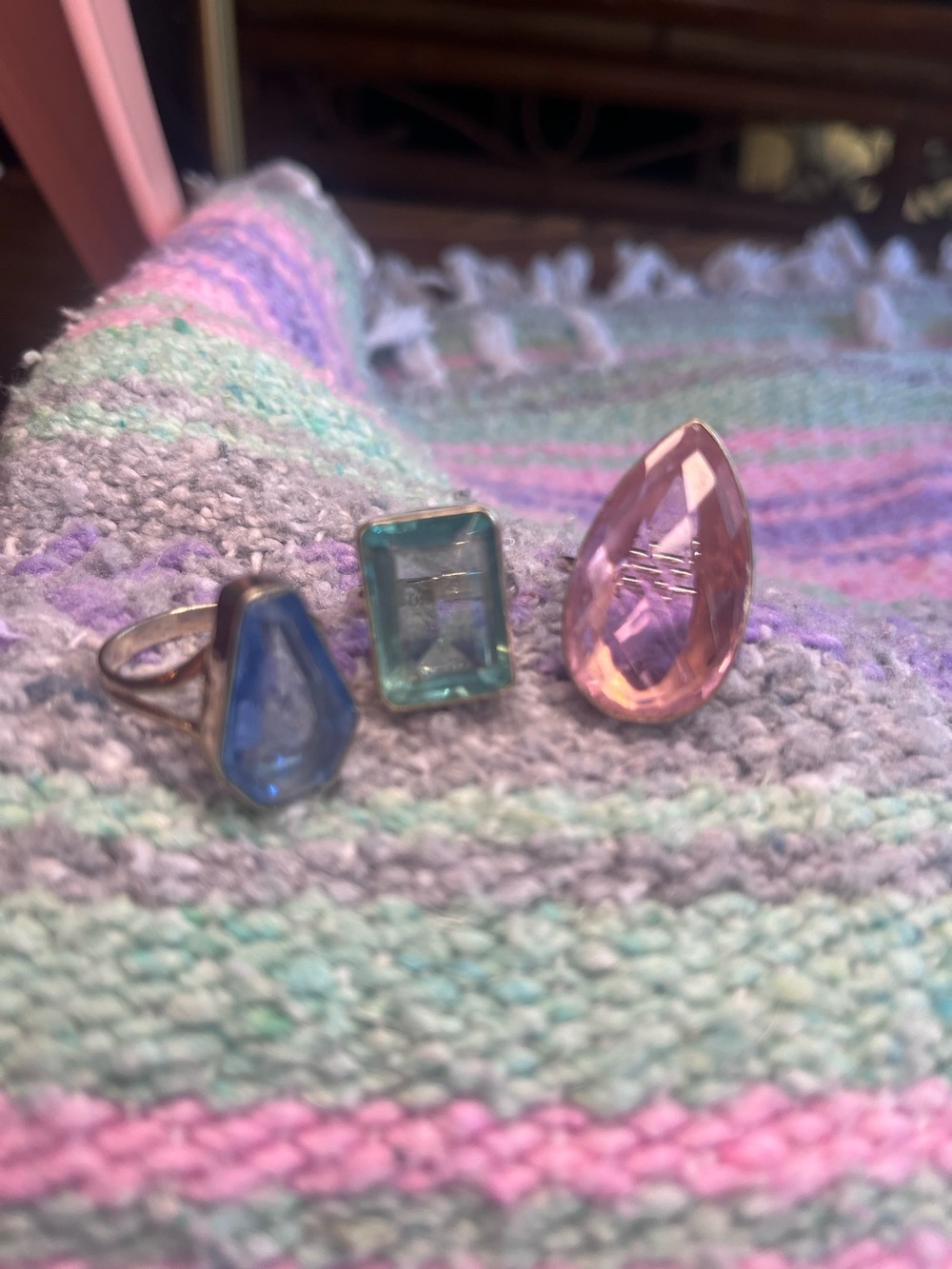 Pastel cocktail rings